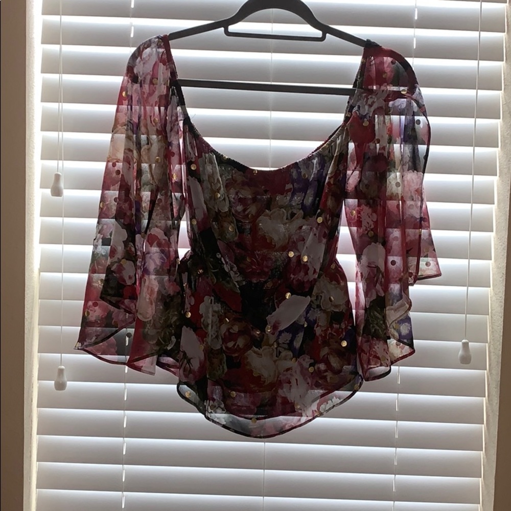 Express floral off the shoulder blouse
